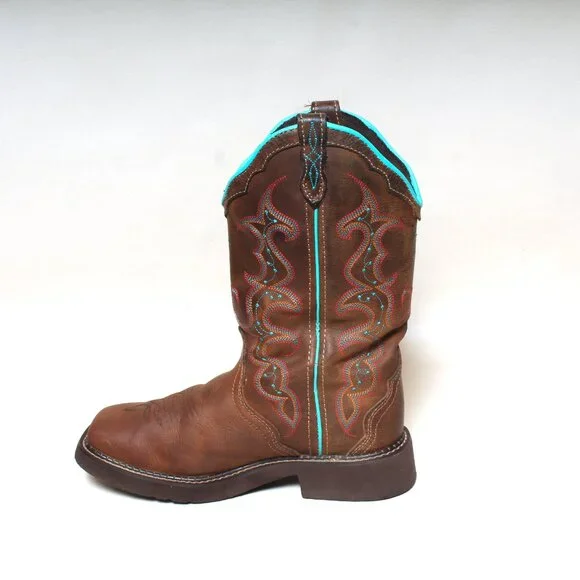 Womans Justin Gypsy Boots Size 9 B Brown Leather Cowgirl Western Boot - Picture 3 of 8